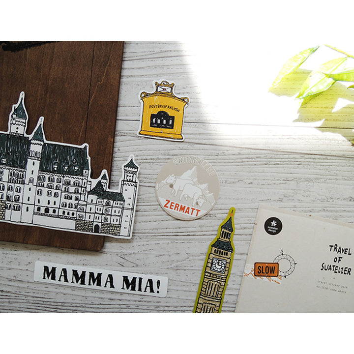 Suatelier Travel Luggage Sticker Pack - Some Place — angle view