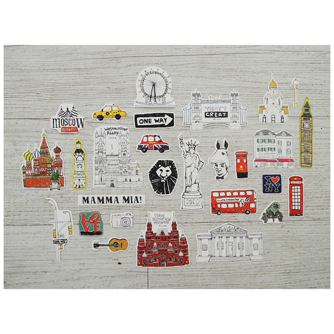 Suatelier Travel Luggage Sticker Pack - Some Place — flat lay