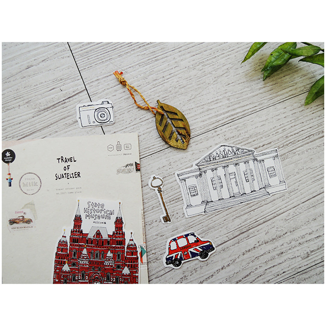 Suatelier Travel Luggage Sticker Pack - Some Place — flat lay
