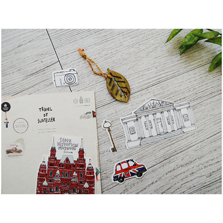 Suatelier Travel Luggage Sticker Pack - Some Place — flat lay