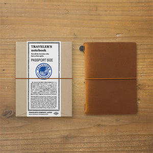 Traveler's Notebook Starter Kit (Passport Size) - Camel, Traveler's Company, Notebook, travelers-notebook-starter-kit-passport-size-camel, Blank, Brown, Bullet Journalist, For Travellers, traveler, Cityluxe