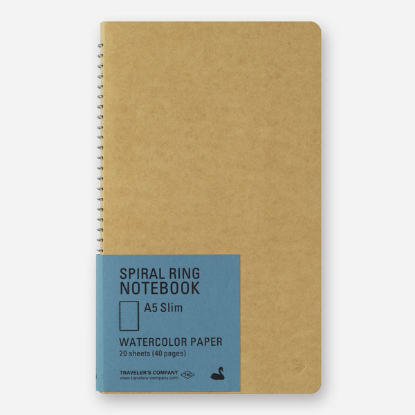 Load image into Gallery viewer, Traveler&#39;s Company Spiral Ring Notebook &lt;A5 Slim&gt; Watercolor Paper, Traveler&#39;s Company, Notebook, travelers-company-spiral-ring-notebook-a5-slim-watercolor-paper, Blank, Bullet Journalist, For Travellers, Spiral Ring Notebook, Traveler, Cityluxe
