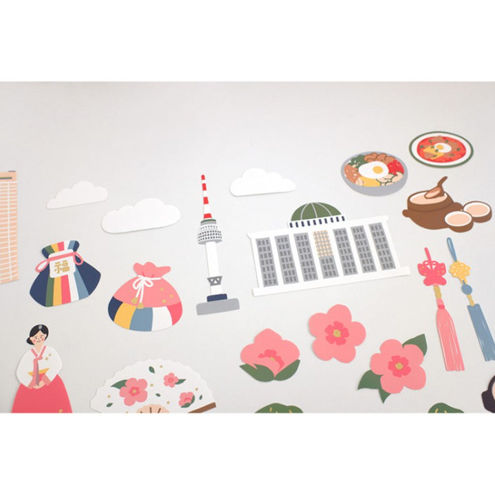 Suatelier Travel Luggage Sticker Pack - Welcome To Korea — side view