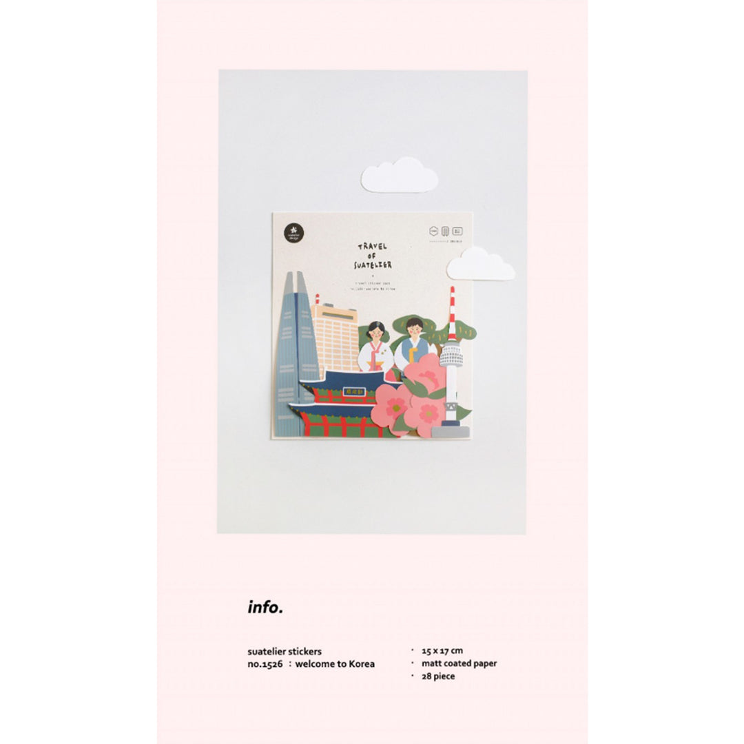 Suatelier Travel Luggage Sticker Pack - Welcome To Korea — detail view