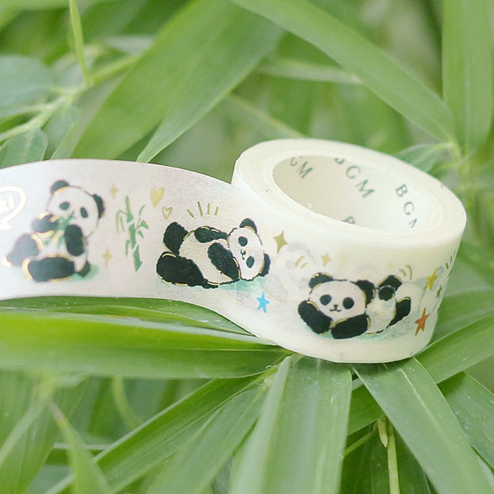 BGM Panda And Bamboo Washi Tape — with packaging