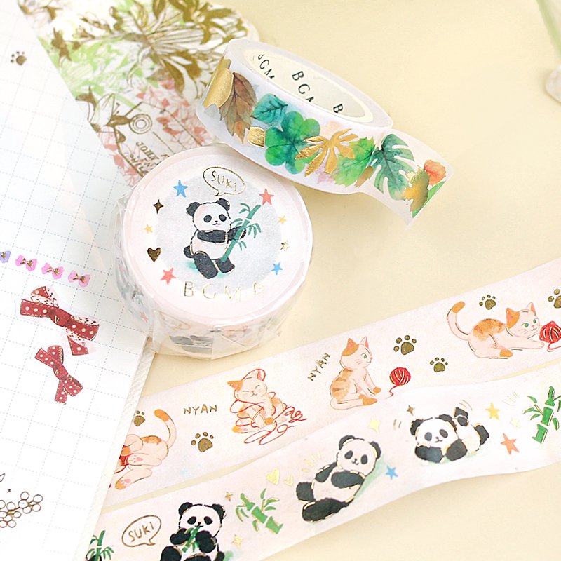 BGM Panda And Bamboo Washi Tape — roll side