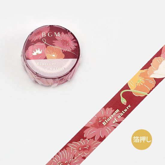 BGM Blossom Maroon Masking Tape — roll front