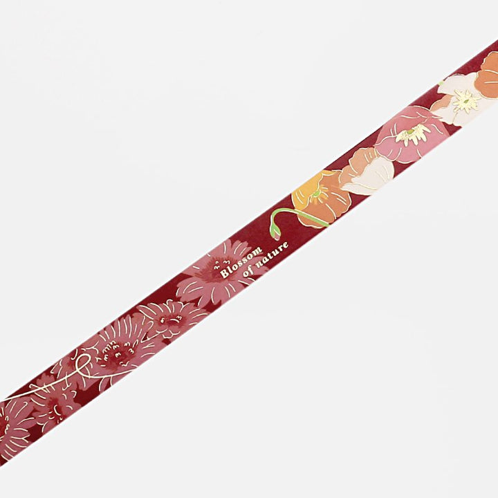 BGM Blossom Maroon Masking Tape — applied on surface