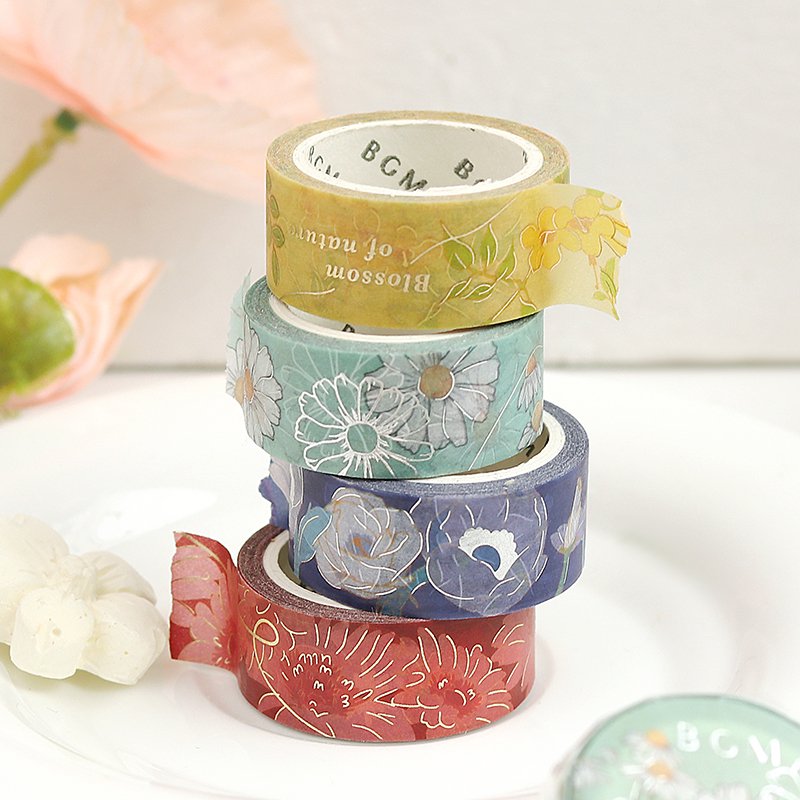 BGM Blossom Maroon Masking Tape — roll side