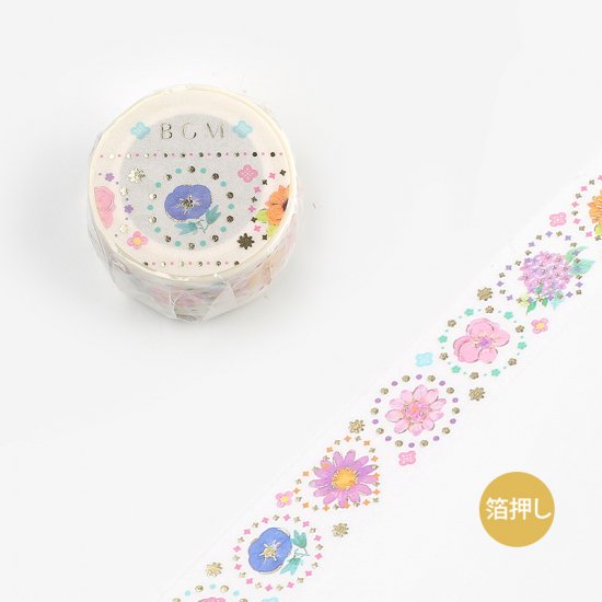 BGM Round Flower Washi Tape — roll front