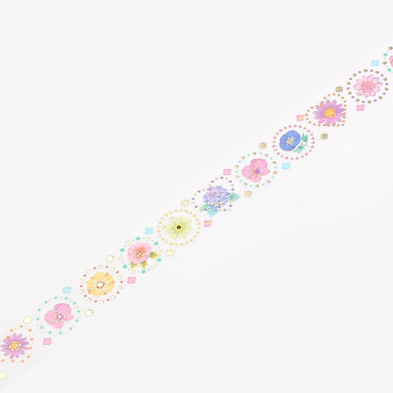 BGM Round Flower Washi Tape — applied on surface