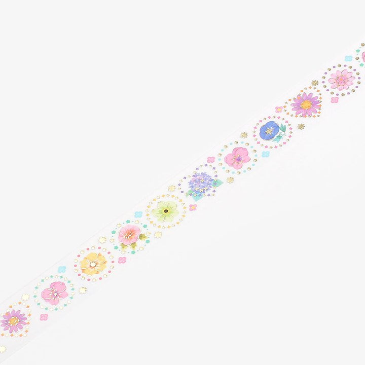 BGM Round Flower Washi Tape — applied on surface