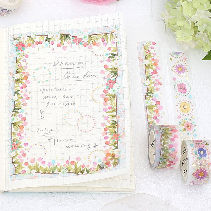 BGM Round Flower Washi Tape — with packaging