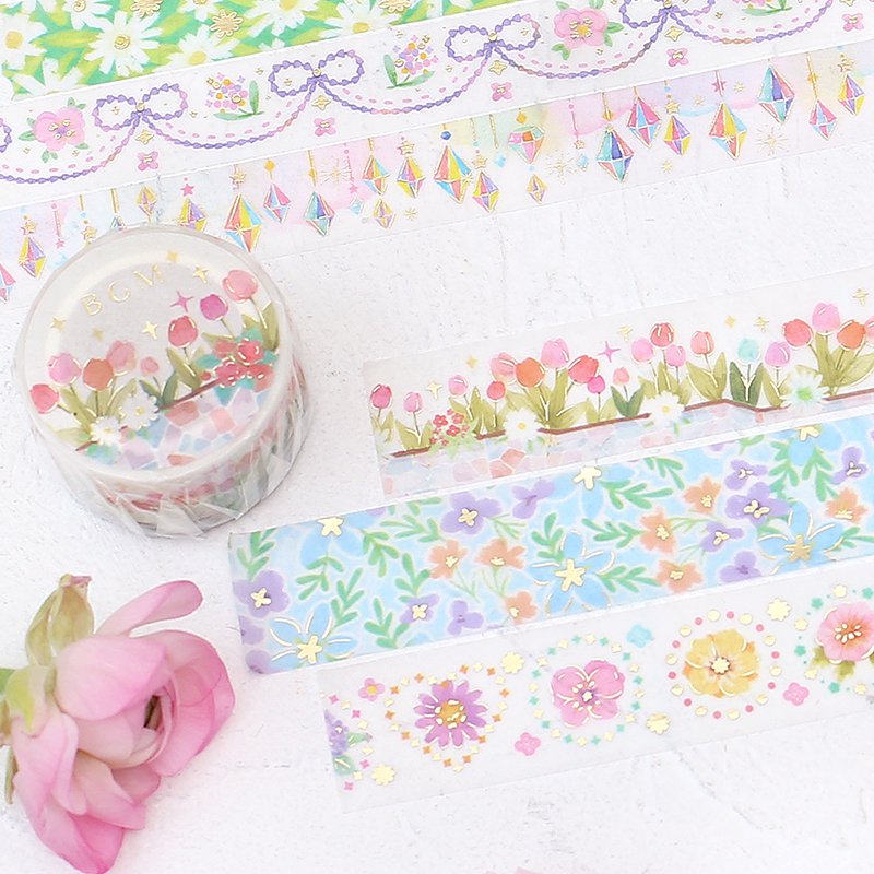BGM Round Flower Washi Tape — roll side