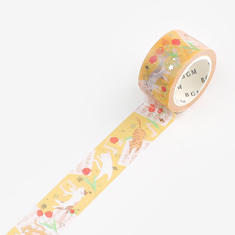 BGM Cat Song Masking Tape — pattern detail