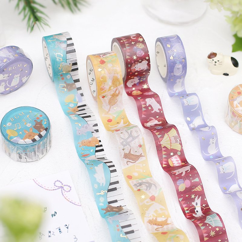 BGM Cat Song Masking Tape — roll side