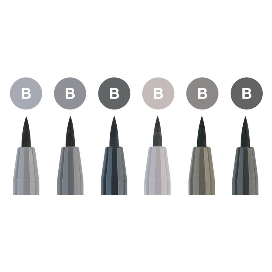 Faber-Castell PITT Artist Brush Pen Set of 6 (Shade of Grey), Faber-Castell, Brush Pen, faber-castell-pitt-artist-brush-pen-set-of-6-shade-of-grey, , Cityluxe