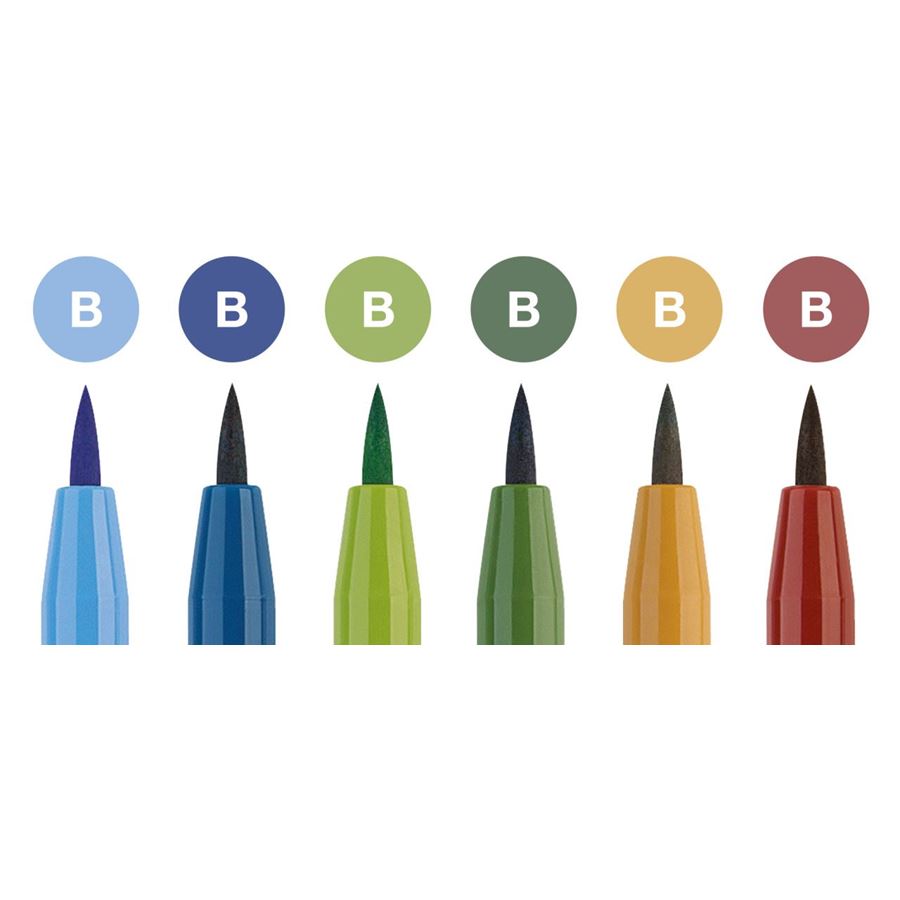Faber-Castell PITT Artist Brush Pen Set of 6 (Landscape Colour) — side view