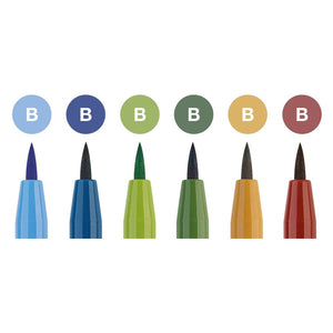 Faber-Castell PITT Artist Brush Pen Set of 6 (Landscape Colour), Faber-Castell, Brush Pen, faber-castell-pitt-artist-brush-pen-set-of-6-landscape-colour, Drawing, Cityluxe