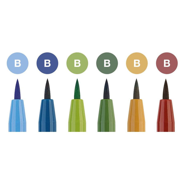 Load image into Gallery viewer, Faber-Castell PITT Artist Brush Pen Set of 6 (Landscape Colour), Faber-Castell, Brush Pen, faber-castell-pitt-artist-brush-pen-set-of-6-landscape-colour, Drawing, Cityluxe
