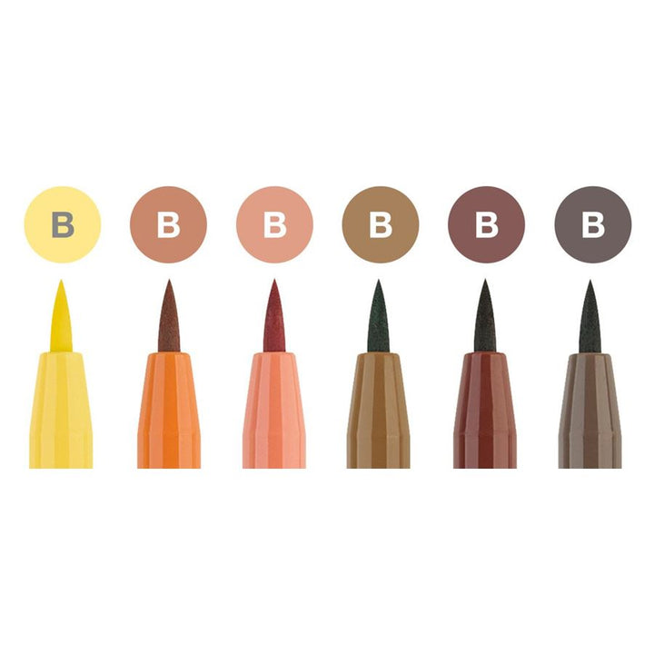 Faber-Castell PITT Artist Brush Pen Set of 6 (Terra Colour) — side view