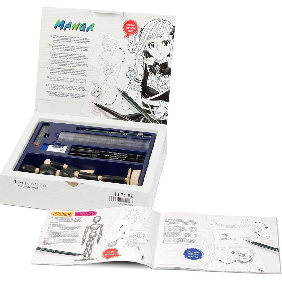 Faber-Castell Pitt Artist Pen Brush Manga Starter Set — side view