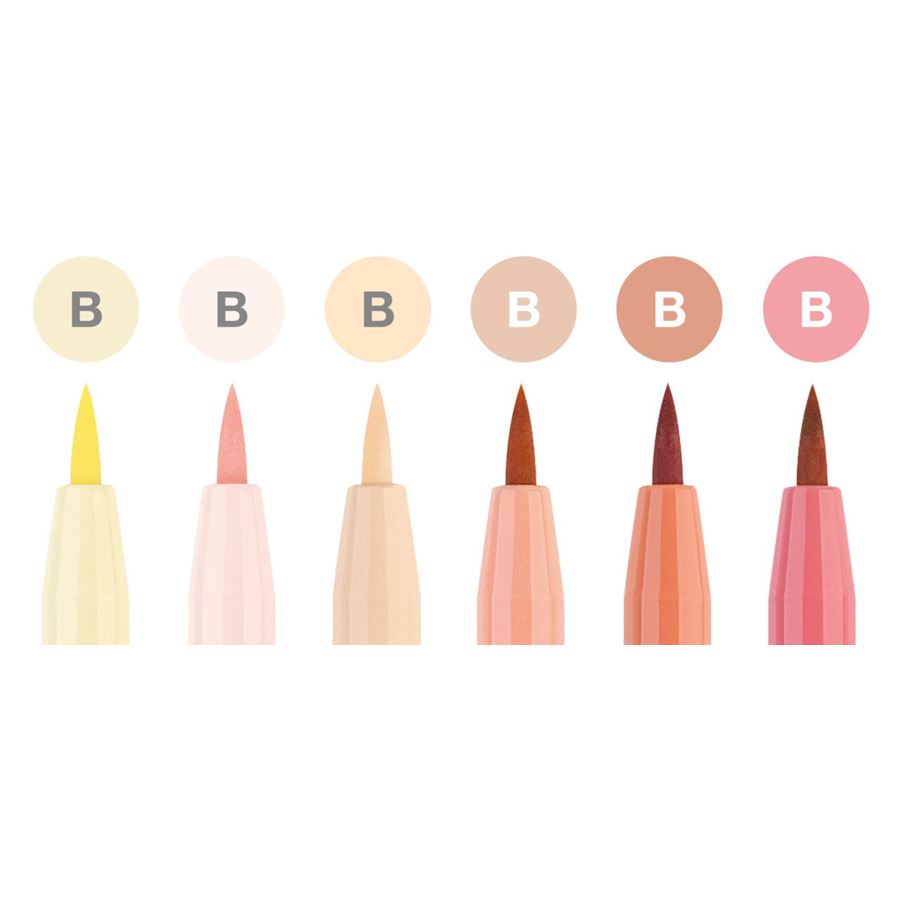 Faber-Castell PITT Artist Pen Brush Pen Set of 6 (Skin Tones Colour), Faber-Castell, Brush Pen, faber-castell-pitt-artist-pen-brush-pen-set-of-6-skin-tones-colour, Drawing, Cityluxe