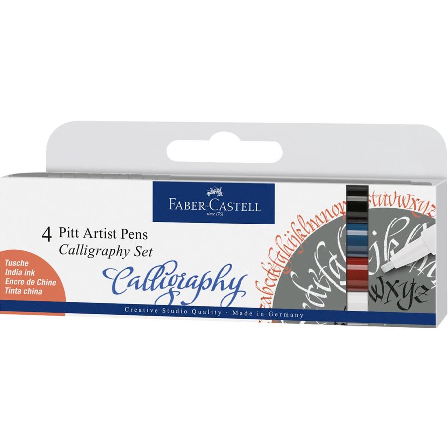 Faber-Castell Pitt Artist Pen Comic Calligraphy Set of 4, Faber-Castell, Fineliner, faber-castell-pitt-artist-pen-comic-calligraphy-set-of-4, , Cityluxe
