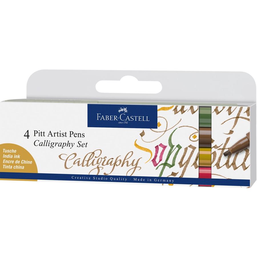 Faber-Castell Pitt Artist Pen Comic Calligraphy Set of 4 Colours, Faber-Castell, Fineliner, faber-castell-pitt-artist-pen-comic-calligraphy-set-of-4-colours, , Cityluxe