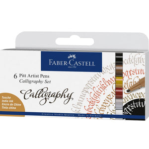 Faber-Castell Pitt Artist Pen Comic Calligraphy Set of 6, Faber-Castell, Fineliner, faber-castell-pitt-artist-pen-comic-calligraphy-set-of-6, , Cityluxe