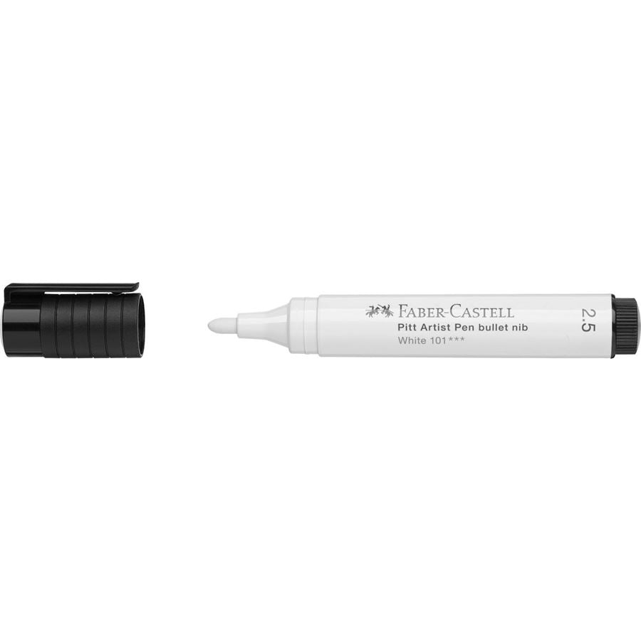 Faber-Castell PITT Artist Pen Big Brush 2.5mm White, Faber-Castell, Fineliner, faber-castell-pitt-artist-pen-big-brush-2-5mm-white, White, Cityluxe