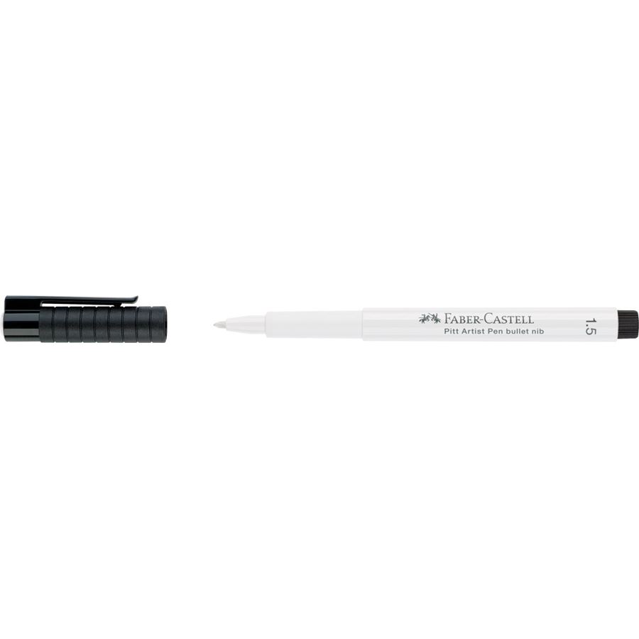 Faber-Castell PITT Artist Pen Bullet Nib 1.5mm White — with packaging
