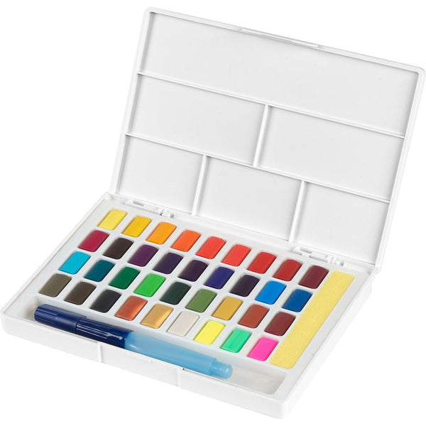 将图片加载到图库查看器，Faber-Castell Watercolours In Pans 36ct Set, Faber-Castell, Watercolour, faber-castell-watercolours-in-pans-36ct-set, Hobby artists, Cityluxe
