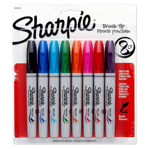 Sharpie® Brush Tip Permanent Marker Set of 8, Sharpie, Marker, sharpie-brush-tip-permanent-marker-set-of-8, Multicolour, Cityluxe