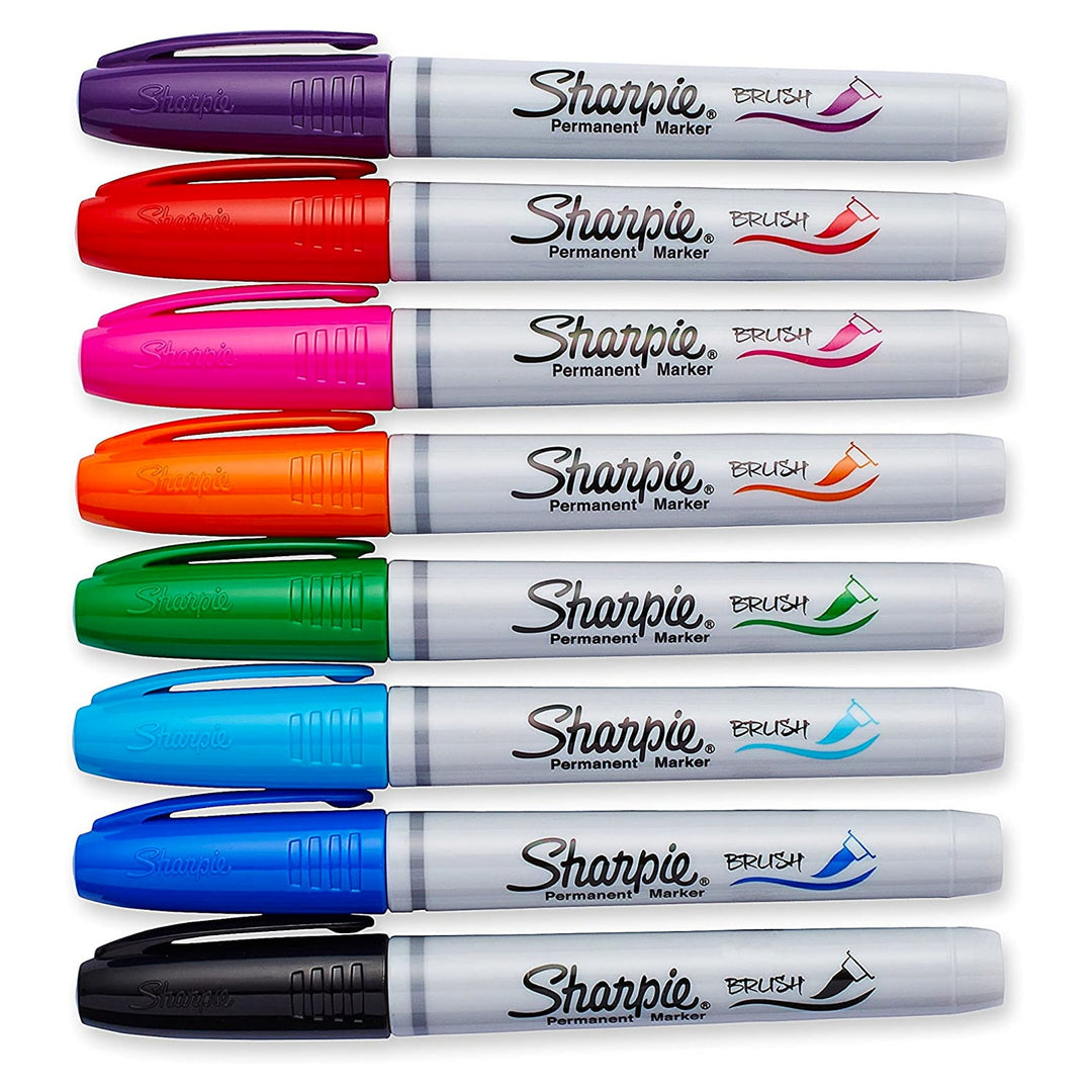 Sharpie® Brush Tip Permanent Marker Set of 8 — side view