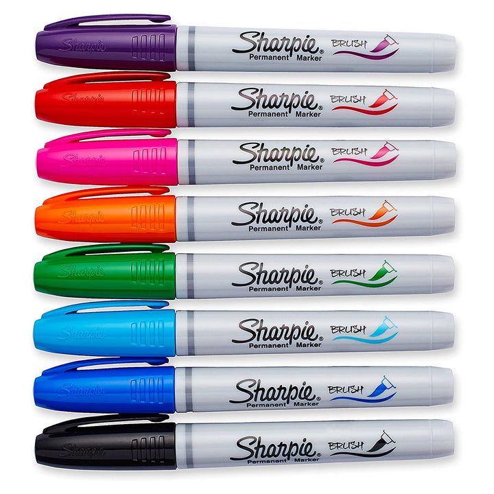 Sharpie® Brush Tip Permanent Marker Set of 8 — side view