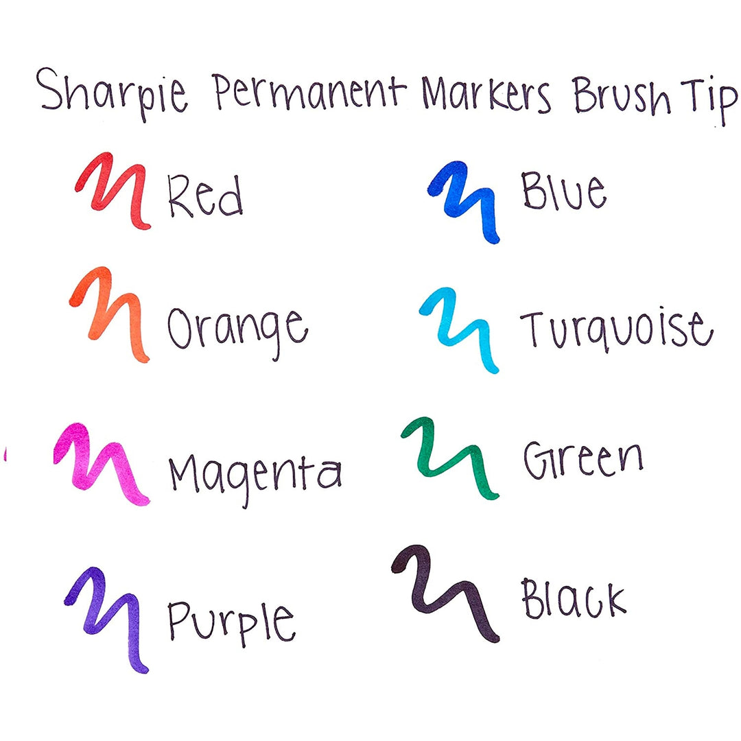 Sharpie® Brush Tip Permanent Marker Set of 8 — with packaging