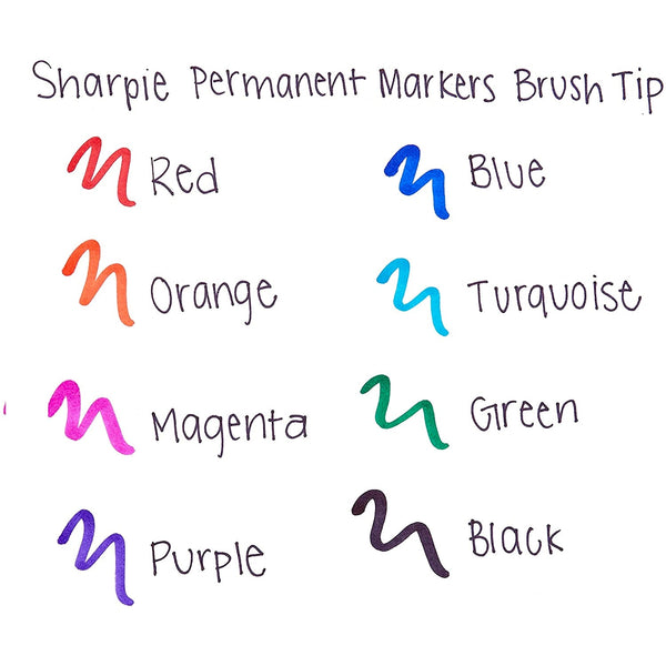 将图片加载到图库查看器，Sharpie® Brush Tip Permanent Marker Set of 8, Sharpie, Marker, sharpie-brush-tip-permanent-marker-set-of-8, Multicolour, Cityluxe
