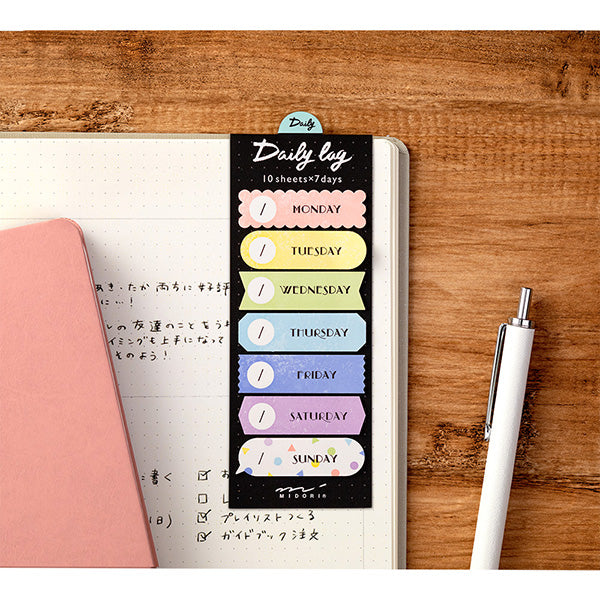 Midori Sticky Notes Journal Daily Colorful — in use