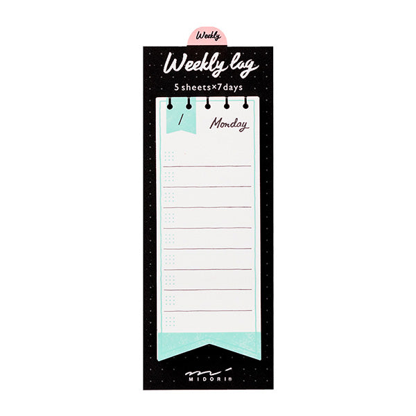 Load image into Gallery viewer, Midori Sticky Notes Journal Weekly Ribbon, Midori, Sticky Note, midori-sticky-notes-journal-weekly-ribbon, , Cityluxe
