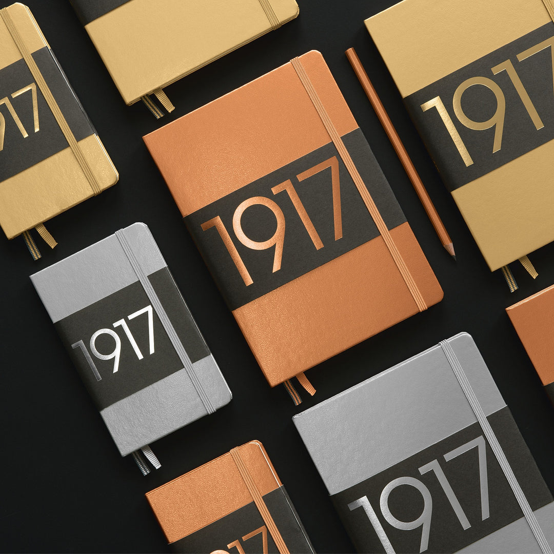 Leuchtturm1917 Metallic Edition A6 Pocket Notebook Silver - Ruled, Leuchtturm1917, Notebook, leuchtturm1917-metallic-edition-a6-pocket-notebook-silver-ruled, A6, Bullet Journalist, discontinued, Leuchtturm1917, notebook emboss, Ruled, Silver, Cityluxe