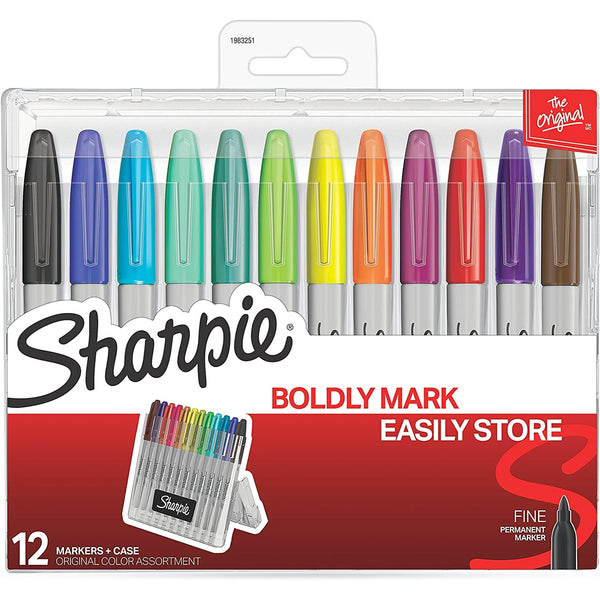 Load image into Gallery viewer, Sharpie® Fine Marker Pack of 12 with Case, Sharpie, Marker, sharpie-fine-marker-pack-of-12-with-case, Multicolour, Cityluxe
