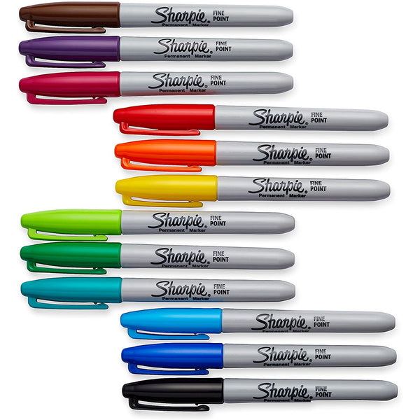 Load image into Gallery viewer, Sharpie® Fine Marker Pack of 12 with Case, Sharpie, Marker, sharpie-fine-marker-pack-of-12-with-case, Multicolour, Cityluxe
