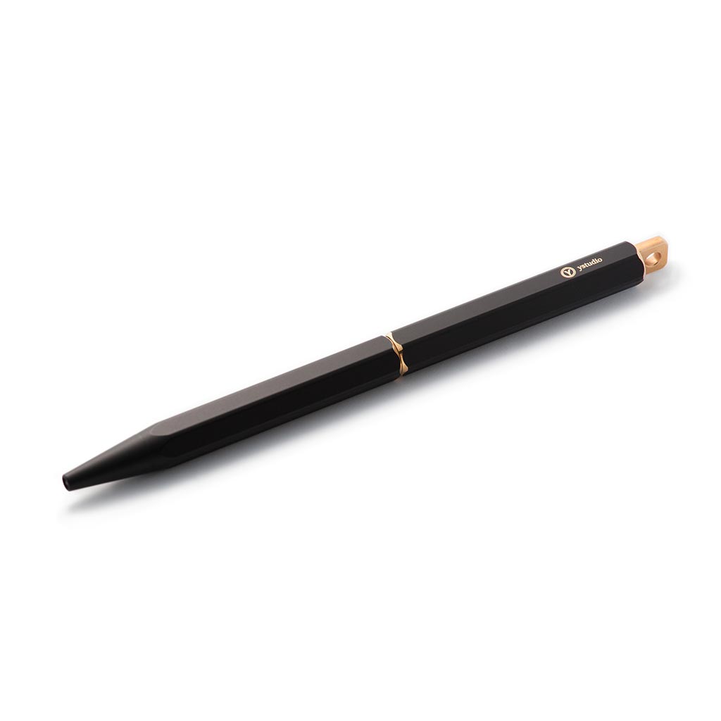 Ystudio Brassing Portable Ballpoint Pen Black — tip detail