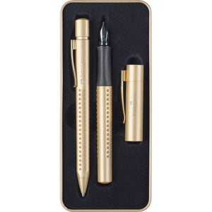 Faber-Castell Grip Edition Fountain Pen & Ballpoint Pen Set Gold, Faber-Castell, Gift Set, faber-castell-grip-edition-fountain-pen-ballpoint-pen-set-gold, Gift Set, Cityluxe