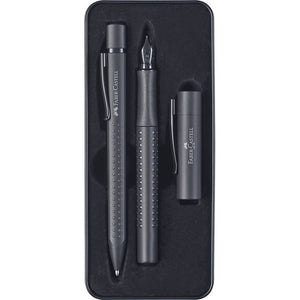 Faber-Castell Grip Edition Fountain Pen & Ballpoint Pen Set All Black, Faber-Castell, Gift Set, faber-castell-grip-edition-fountain-pen-ballpoint-pen-set-all-black, Gift Set, Cityluxe