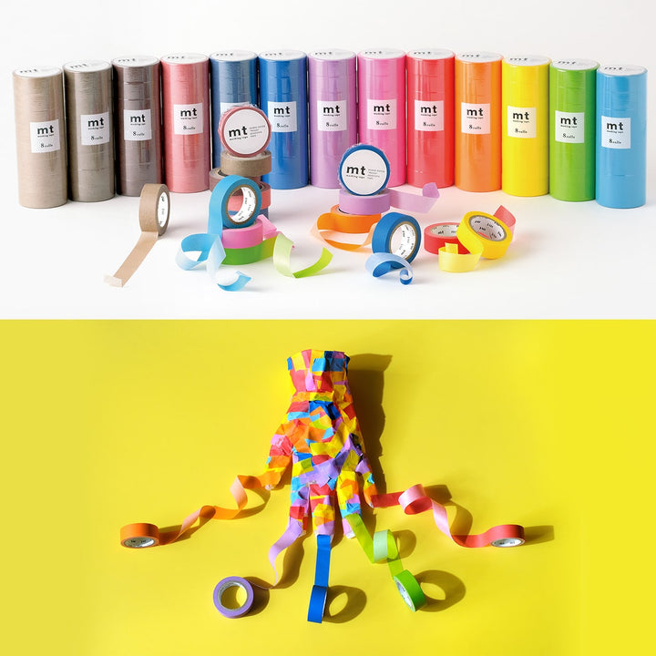 MT Basic Washi Tape Matte Yellow — applied on surface