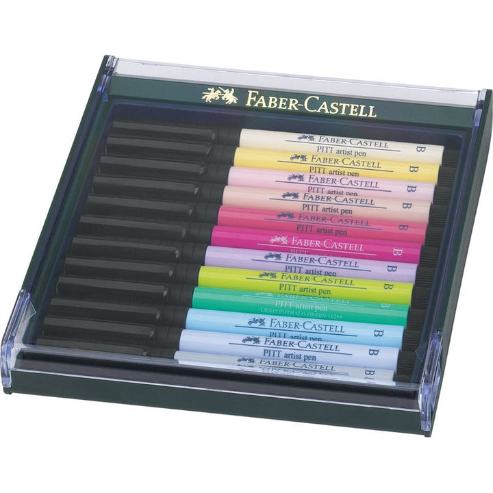 Faber-Castell PITT Artist Brush Pen Set of 12 (Pastel Tones) — front view