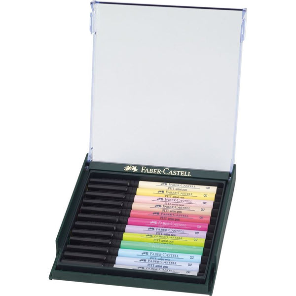 Load image into Gallery viewer, Faber-Castell PITT Artist Brush Pen Set of 12 (Pastel Tones), Faber-Castell, Brush Pen, faber-castell-pitt-artist-brush-pen-set-of-12-pastel-tones, , Cityluxe
