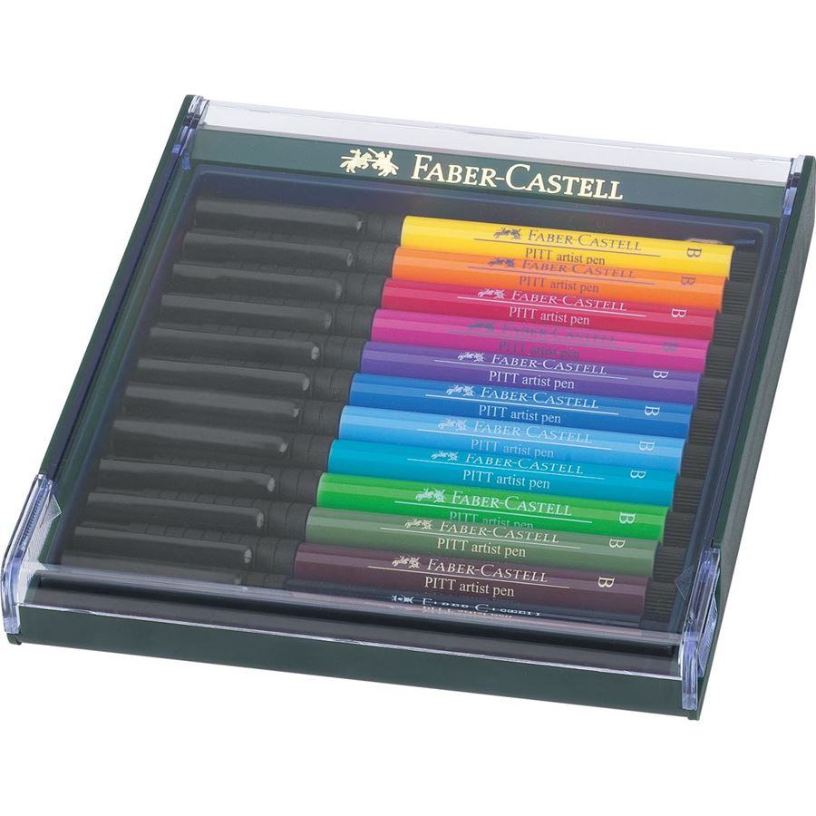 Faber-Castell PITT Artist Brush Pen Set of 12 (Intensive Colour), Faber-Castell, Brush Pen, faber-castell-pitt-artist-brush-pen-set-of-12-intensive-colour, , Cityluxe